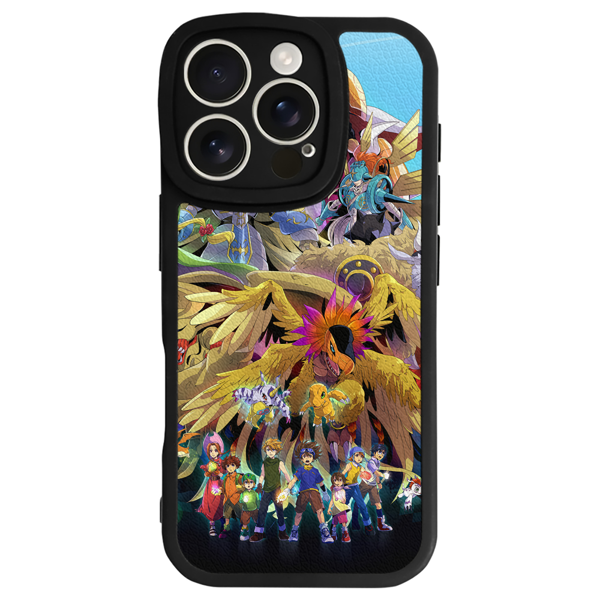 （画像用） Digimon デジタルモンスター/デジモン 【iPhone 16シリーズ対応】シリコンスマホケース（レザー調） 材質：シリコン